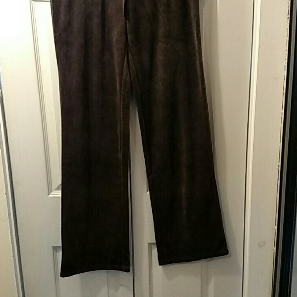 NY&Co. Brown Velour Yoga Pants (S) - Picture 2 of 4